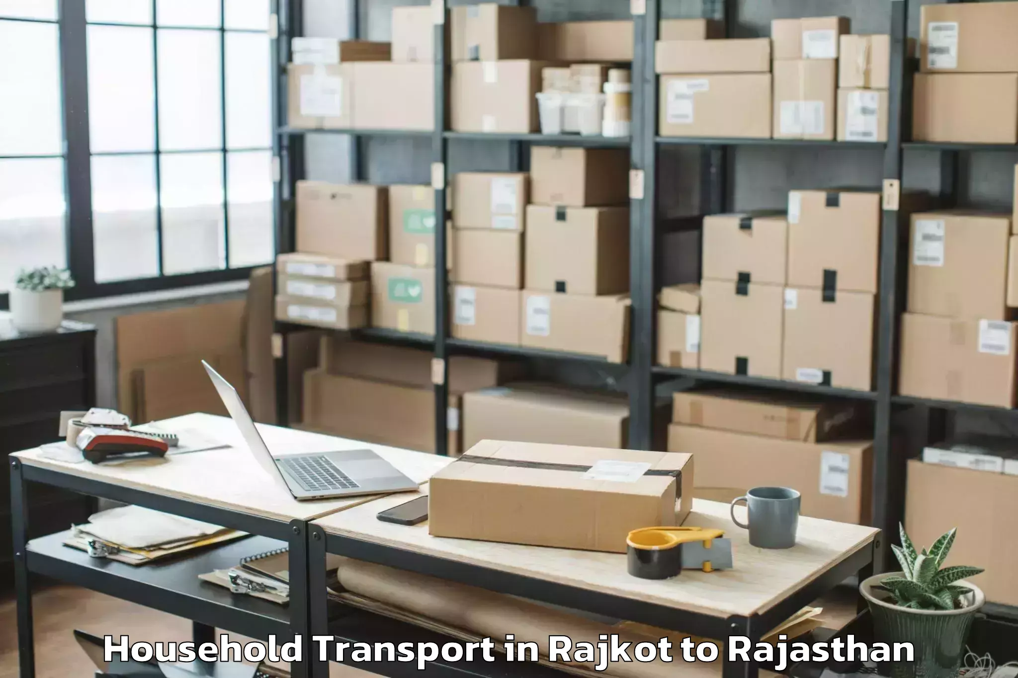 Easy Rajkot to Chauth Ka Barwara Household Transport Booking